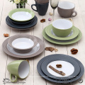 Zwei Color Swirl Steingut Dinner Set